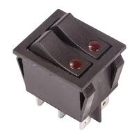 Выключатель клавишный 250В 15А (6с) ON-OFF черн. с подсветкой ДВОЙНОЙ (RWB-512 SC-797) Rexant 36-2430 - УПС инжиниринг