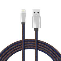 Кабель USB для iPhone 5/6/7 моделей шнур в джинс. оплетке Rexant 18-4248 - УПС инжиниринг