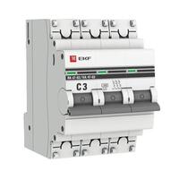 Выключатель автоматический модульный 3п C 3А 4.5кА ВА 47-63 PROxima EKF mcb4763-3-03C-pro - УПС инжиниринг