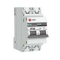 Выключатель автоматический модульный 2п D 63А 4.5кА ВА 47-63 PROxima EKF mcb4763-2-63D-pro - УПС инжиниринг