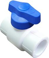 Кран шаровой 20 полупроходной с син. ручкой (100/20) бел. VALFEX 20255020B - УПС инжиниринг