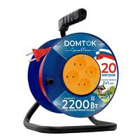 Удлинитель на катушке 4х20м без заземл. 10А IP20 2.2кВт ПВС 2х1 DOMTOK 2437 - УПС инжиниринг