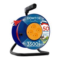 Удлинитель на катушке 4х50м без заземл. 16А IP20 3.5кВт ПВС 2х1.5 DOMTOK 2448 - УПС инжиниринг