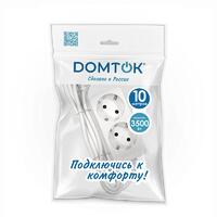 Удлинитель 2х10м с заземл. 16А IP20 3.5кВт ПВС 3х1 бел. DOMTOK 2385 - УПС инжиниринг