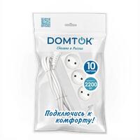 Удлинитель 3х10м без заземл. 10А IP20 2.2кВт ПВС 2х1 бел. DOMTOK 2350 - УПС инжиниринг