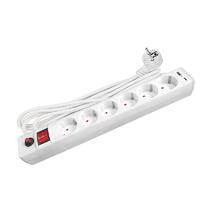 Удлинитель с сетевым фильтром 6х5м с заземл. 10А IP20 2.2кВт USB type-A + type-C ПВС 3х0.75 с выкл. бел. UNIVersal 2545 - УПС инжиниринг