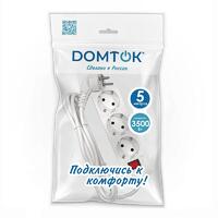 Удлинитель 3х5м с заземл. 16А IP20 3.5кВт ПВС 3х1 с выкл. бел. DOMTOK 2382 - УПС инжиниринг