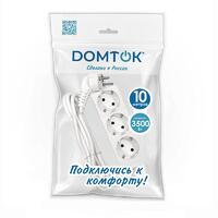 Удлинитель 3х10м с заземл. 16А IP20 3.5кВт ПВС 3х1 бел. DOMTOK 2390 - УПС инжиниринг