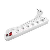 Удлинитель с сетевым фильтром 6х3м с заземл. 10А IP20 2.2кВт USB type-A + type-C ПВС 3х0.75 с выкл. бел. UNIVersal 2544 - УПС инжиниринг