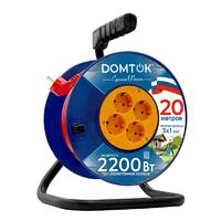 Удлинитель на катушке 4х20м с заземл. 10А IP20 2.2кВт ПВС 3х1 DOMTOK 2441 - УПС инжиниринг
