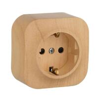 Розетка 1-м ОП Quteo 16А IP20 250В 2P+E с заземл. защ. шторки дерево IEK 782280 - УПС инжиниринг