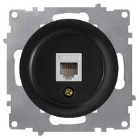 Розетка компьютерная 1-м СП Florence RJ45 кат.5E механизм черн. (1E20701303) OneKeyElectro 2172816 - УПС инжиниринг