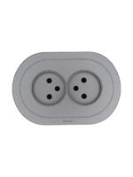 Розетка 2-м СП OSEN без заземл. ПБТ круглая механизм сер. матов. LEZARD 744-7400-128B - УПС инжиниринг