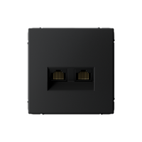 Розетка компьютерная 2-м ArtGallery RJ45 + RJ45 кат.5E механизм карбон SE GAL001085 - УПС инжиниринг