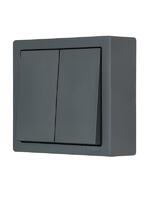 Выключатель 2-кл. ОП LETO графит LEZARD 752-3400-101 - УПС инжиниринг