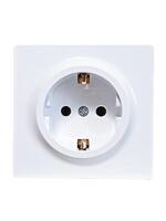 Розетка 1-м ОП LETO с заземл. ПБТ бел. LEZARD 752-0200-122B - УПС инжиниринг
