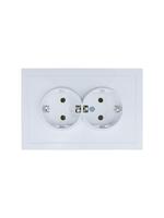 Розетка 2-мест. с/з СП ZIMA IP20 16А ПБТ безвинт. зажим бел. LEZARD 704-0200-127BQC - УПС инжиниринг