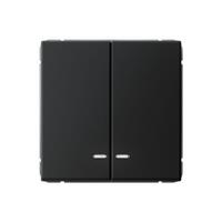 Выключатель 2-кл. ArtGallery (сх. 5а) 10AX с подсветкой быстрозажим. клем. механизм карбон SE GAL001053S - УПС инжиниринг