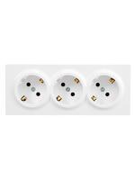 Розетка 3-м ОП LETO с заземл. закрытый корпус ПБТ бел. LEZARD 752-0200-127BUP - УПС инжиниринг