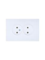 Розетка 2-мест. б/з СП ZIMA IP20 16А ПБТ безвинт. зажим бел. LEZARD 704-0200-128BQC - УПС инжиниринг
