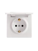 Розетка 1-м ОП LETO с заземл. с крышкой LETO ПБТ бел. LEZARD 752-0200-123B - УПС инжиниринг