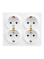 Розетка 4-м ОП LETO с заземл. закрытый корпус ПБТ бел. LEZARD 752-0200-127BDP - УПС инжиниринг