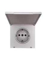 Розетка 1-мест. с/з с крышкой ПБТ СП ZIMA IP20 16А безвинт. зажим сер. матов. LEZARD 704-7488-123BQC - УПС инжиниринг