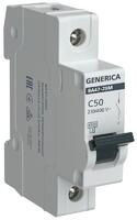 Выключатель автоматический модульный 1п C 50А 4.5кА ВА47-29М GENERICA MVA21-1-050-C-G - УПС инжиниринг