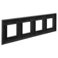 Рамка 4-м 8мод. Avanti "Черный матовый" DKC 4412908 - УПС инжиниринг
