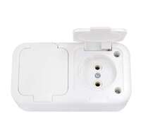 Розетка 2-м ОП 16А IP44 бел. Bylectrica РА16-221 - УПС инжиниринг