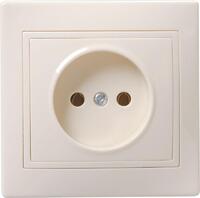 Розетка 1-м СП Кварта РС10-2-Км 10А IP20 без заземл. без защ. шторок керамика крем. GENERICA ERK10-K33-10-K - УПС инжиниринг