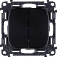 Выключатель 2-кл. СП Valena Allure 10А IP20 250В с лицев. панелью безвинтов. зажимы механизм антрацит Leg 752915 - УПС инжиниринг