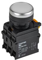 Кнопка d22мм 1НО+1НЗ MASTER с подсветкой и фиксацией бел. IEK MI-BT60-11TD-3-11-K01 - УПС инжиниринг