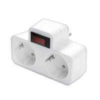 Разветвитель 2-м плоский с выключателем с заземл. 16А 3500Вт 250В бел. DОМТОК 2664 - УПС инжиниринг