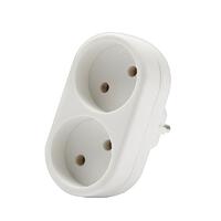 Разветвитель 2-м плоский без заземл. 10А 2200Вт 250В бел. DОМТОК 2651 - УПС инжиниринг