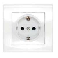 Розетка 1-м СП Бриллиант 16А IP20 с заземл. защ. шторки бел. UNIVersal 7947632 - УПС инжиниринг