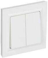 Выключатель 2-кл. СП BRITE ВСР10-2-0-БрАБ 10А в сборе арктич. бел. IEK BR-V20-0-10-K91-F - УПС инжиниринг