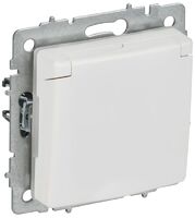 Розетка BRITE РСбш10-3-44-БрАБ 16А IP44 с заземл. защ. шторки с крышкой механизм арктич. бел. IEK BR-R16-16-44-K91 - УПС инжиниринг