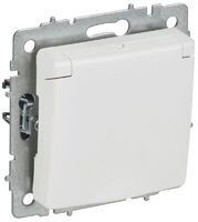Розетка BRITE РСбш10-3-БрАБ 16А IP20 с заземл. защ. шторки с крышкой механизм арктич. бел. IEK BR-R16-16-K91 - УПС инжиниринг