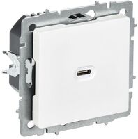 Розетка СП BRITE РЮ12-1-БрАБ USB C 65Вт высокоскор. заряд. арктич. бел. IEK BR-U13-065-K91 - УПС инжиниринг