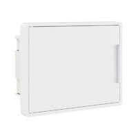 Щиток встраиваемый FRAME 8мод. с бел. дверцей с 2 шинами PEN на 6 и 8 отверст. бел. DKC F08B1WW - УПС инжиниринг