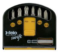 Набор бит PZ/PH Industrial с держателем бит в кейсе Swift 7 бит FELO 02060326 - УПС инжиниринг