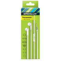 Наушники вкладыши с микрофоном проводные ELX-WHP02-C01 3.5мм 1.2м коробка бел. Ergolux 15283 - УПС инжиниринг