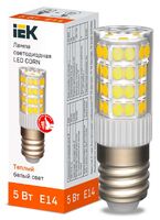 Лампа светодиодная CORN 5Вт капсула 3000К E14 230В керамика IEK LLE-CORN-5-230-30-E14 - УПС инжиниринг