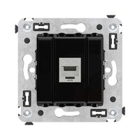 Розетка компьютерная 1-м СП Avanti "Черный квадрат" RJ45 кат.5E без шторок экранир. механизм DKC 4402763 - УПС инжиниринг
