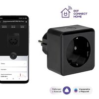 Розетка умная Wi-Fi PRO 1-м 16А IP20 черн. Connect EKF RCS-2-WF - УПС инжиниринг