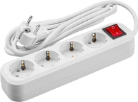 Удлинитель 4х2м с заземл. 16А IP20 90 808 OPE-S-04-200-ESC-3x1 с кнопкой бел. ОНЛАЙТ 90808 - УПС инжиниринг