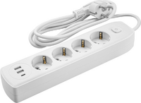 Удлинитель 4х1.8м с заземл. 10А IP20 90 841 OPE-USB-04-180-ESC-3x1 USB 2xType-A + Type-C с кнопкой ОНЛАЙТ 90841 - УПС инжиниринг