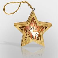 Фигура деревянная "Звездочка" 24х13х3.6см 0.1Вт IP20 с подсветкой Neon-Night 504-022 - УПС инжиниринг