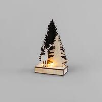 Фигура деревянная "Елочка с оленем" 12х6х21.5см 0.1Вт IP20 с подсветкой Neon-Night 504-002 - УПС инжиниринг